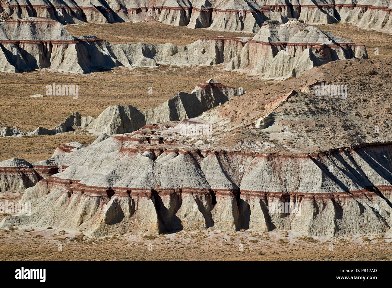 Badlands con capas rojas, Reserva Hopi, en Arizona, Estados Unidos de América, América del Norte Foto de stock