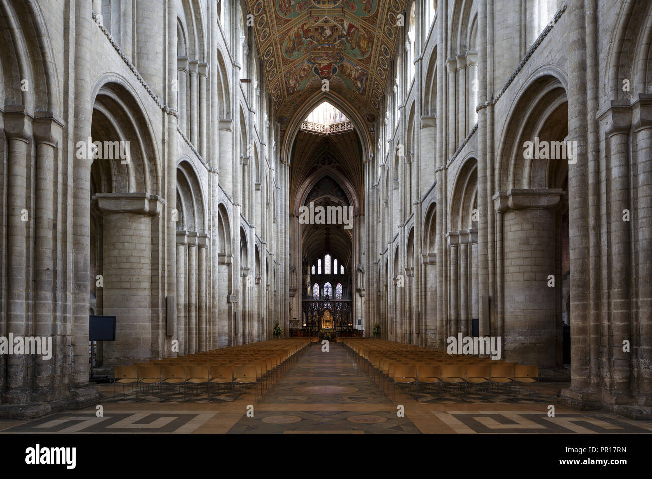 La nave central de la catedral de Ely en Ely, Cambridgeshire, Inglaterra, Reino Unido, Europa Foto de stock