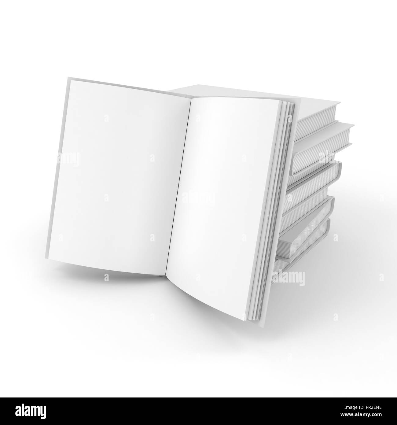 Libro 3d con páginas en blanco sobre fondo blanco Fotografía de stock -  Alamy