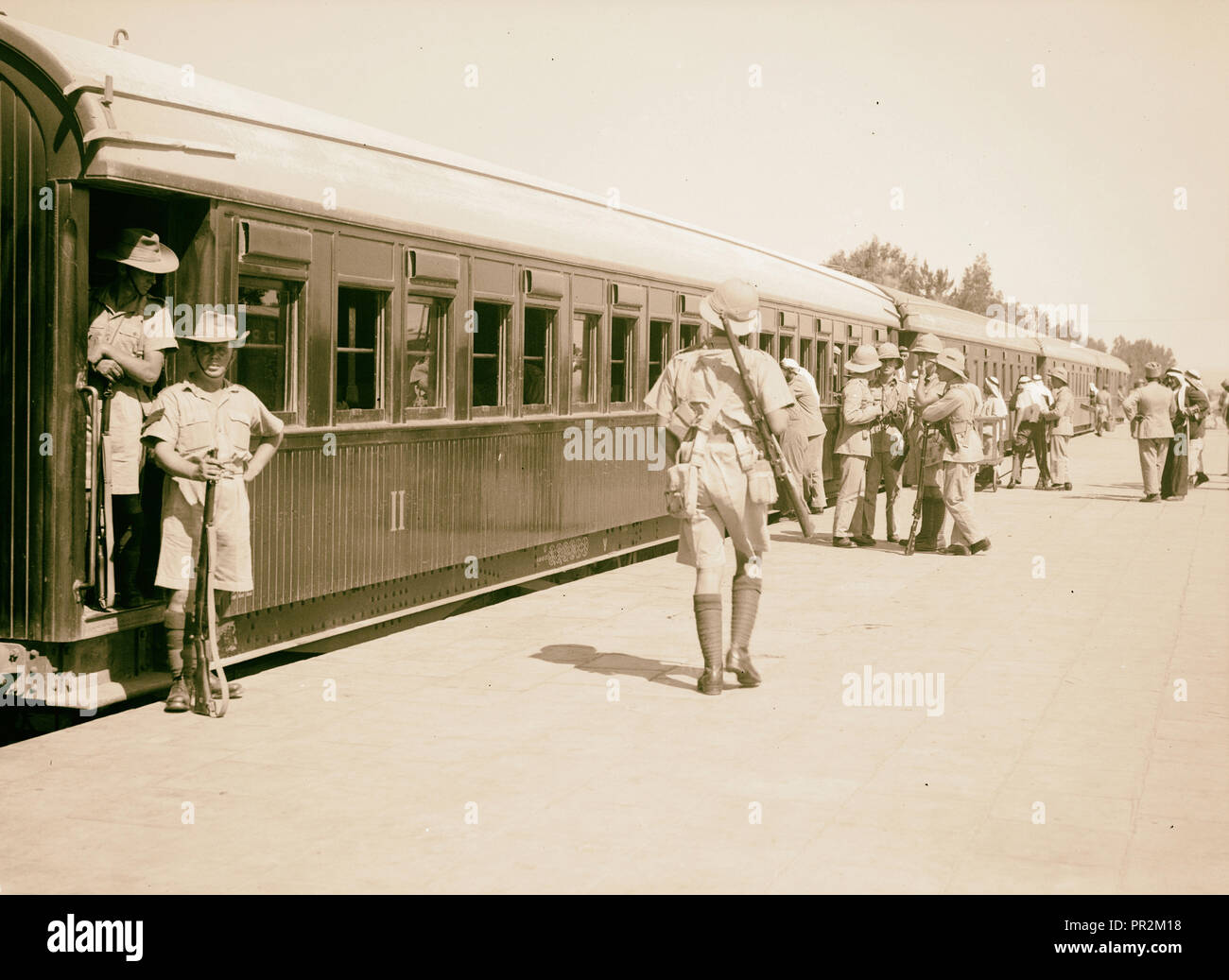 Tropas en Lydda, 15 de julio de '38, Israel, Lod Foto de stock
