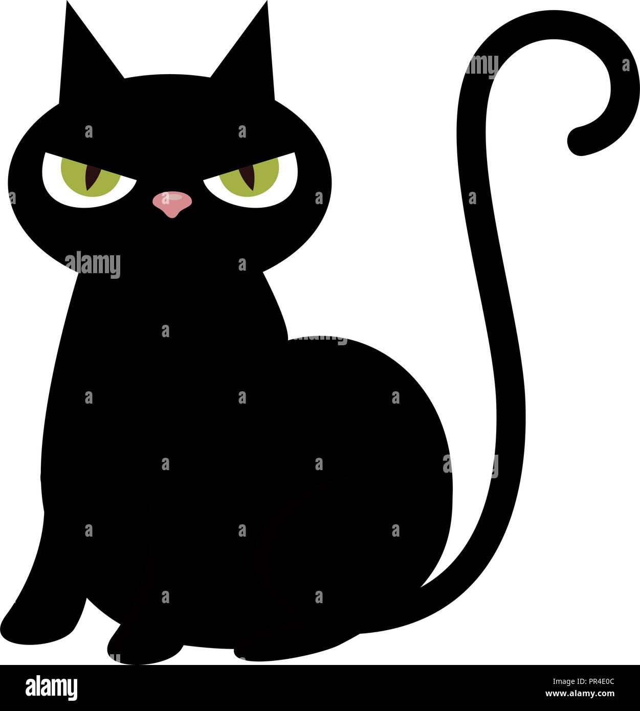 Gato negro de halloween ilustración Vectorial character design Imagen  Vector de stock - Alamy