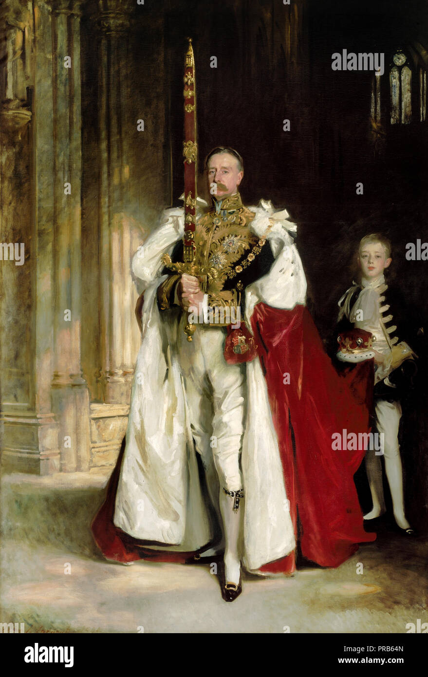 John Singer Sargent, Charles Stewart, Sexto Marqués de Londonderry, llevando la Gran Espada del Estado en la coronación del rey Eduardo VII. Foto de stock