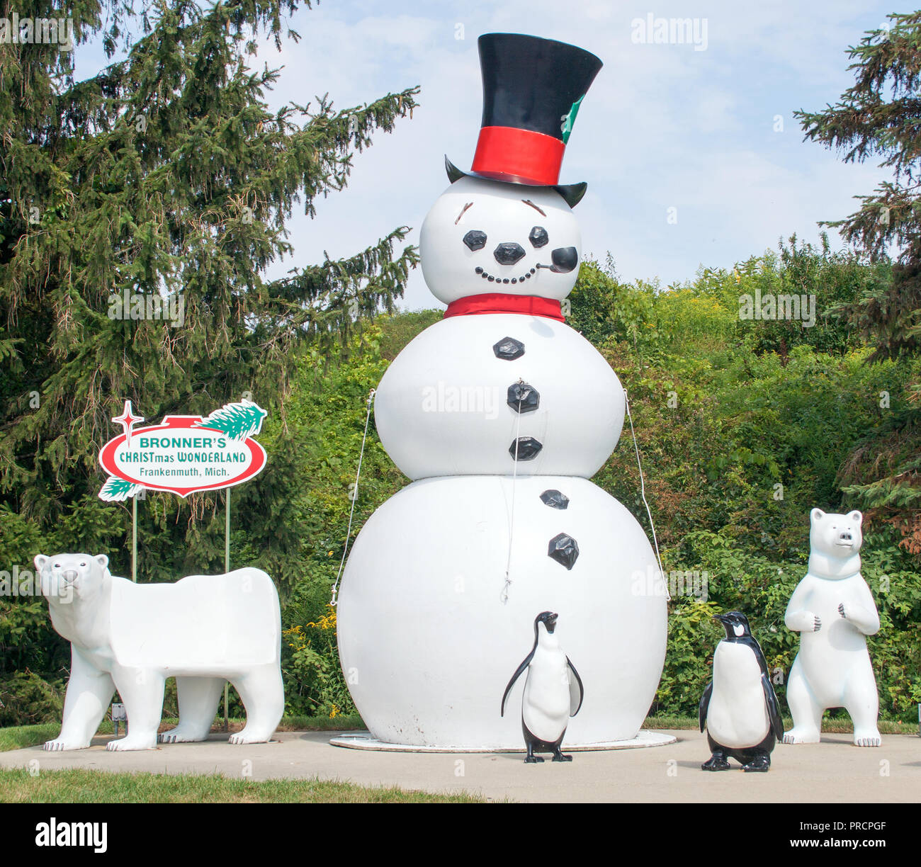Bavarian-Themed Christmas Town en Frankenmuth, Michigan Foto de stock