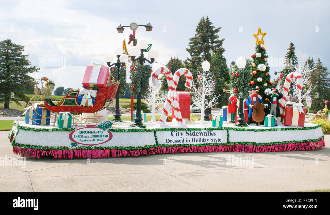 Bavarian-Themed Christmas Town en Frankenmuth, Michigan Foto de stock