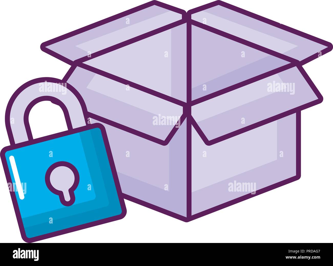 Caja con candado seguro diseño ilustración vectorial Imagen Vector de stock  - Alamy