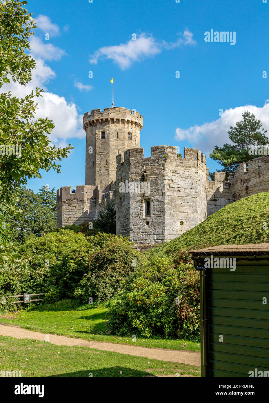 Histórico Castillo de Warwick originalmente construido por Guillermo el Conquistador en 1068. Foto de stock