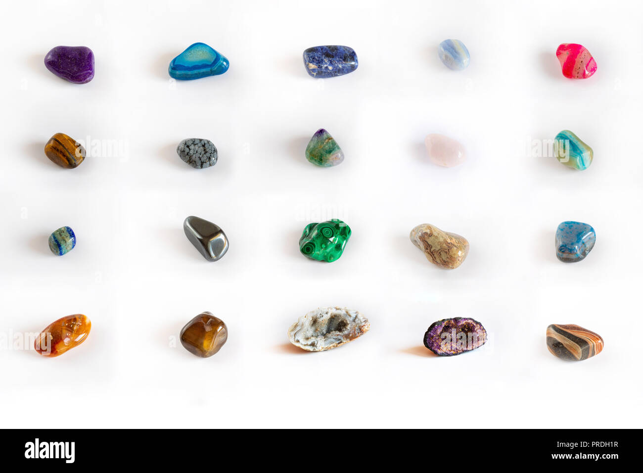 Conjunto de piedras preciosas, minerales naturales diversas