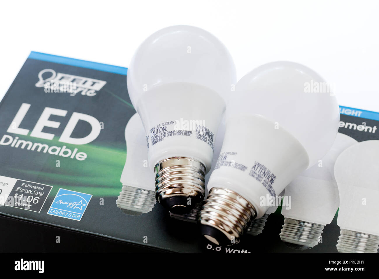 Bombillas LED - EE.UU. Foto de stock