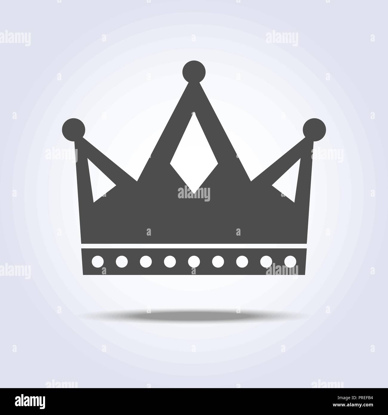 Los colores grises crown icono símbolo Ilustración del Vector