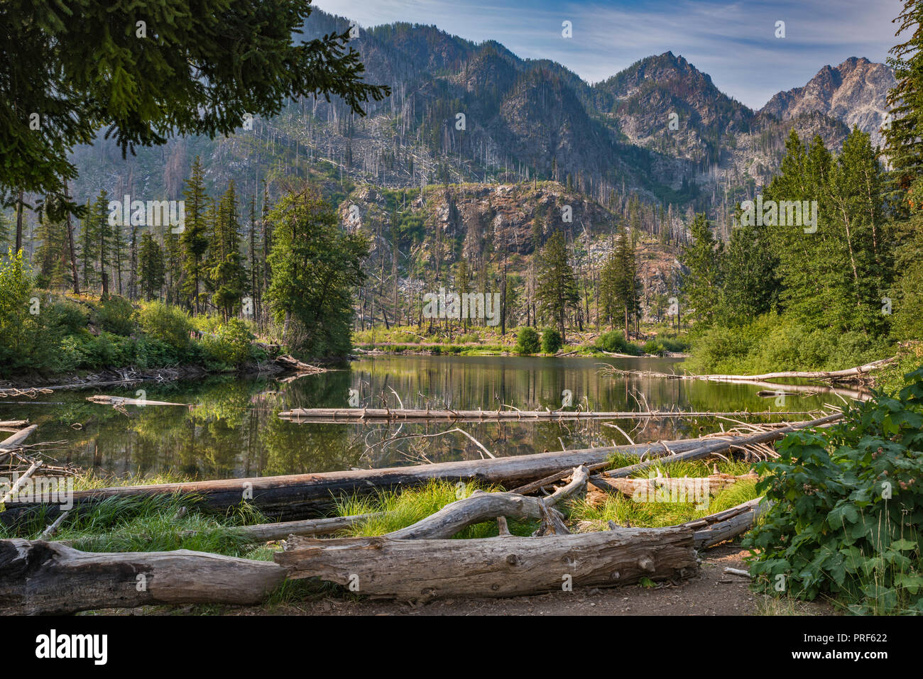 Poco Eightmile Lago, Stuart Gama, lagos alpinos Desierto Central, cascadas, estado de Washington, EE.UU. Foto de stock