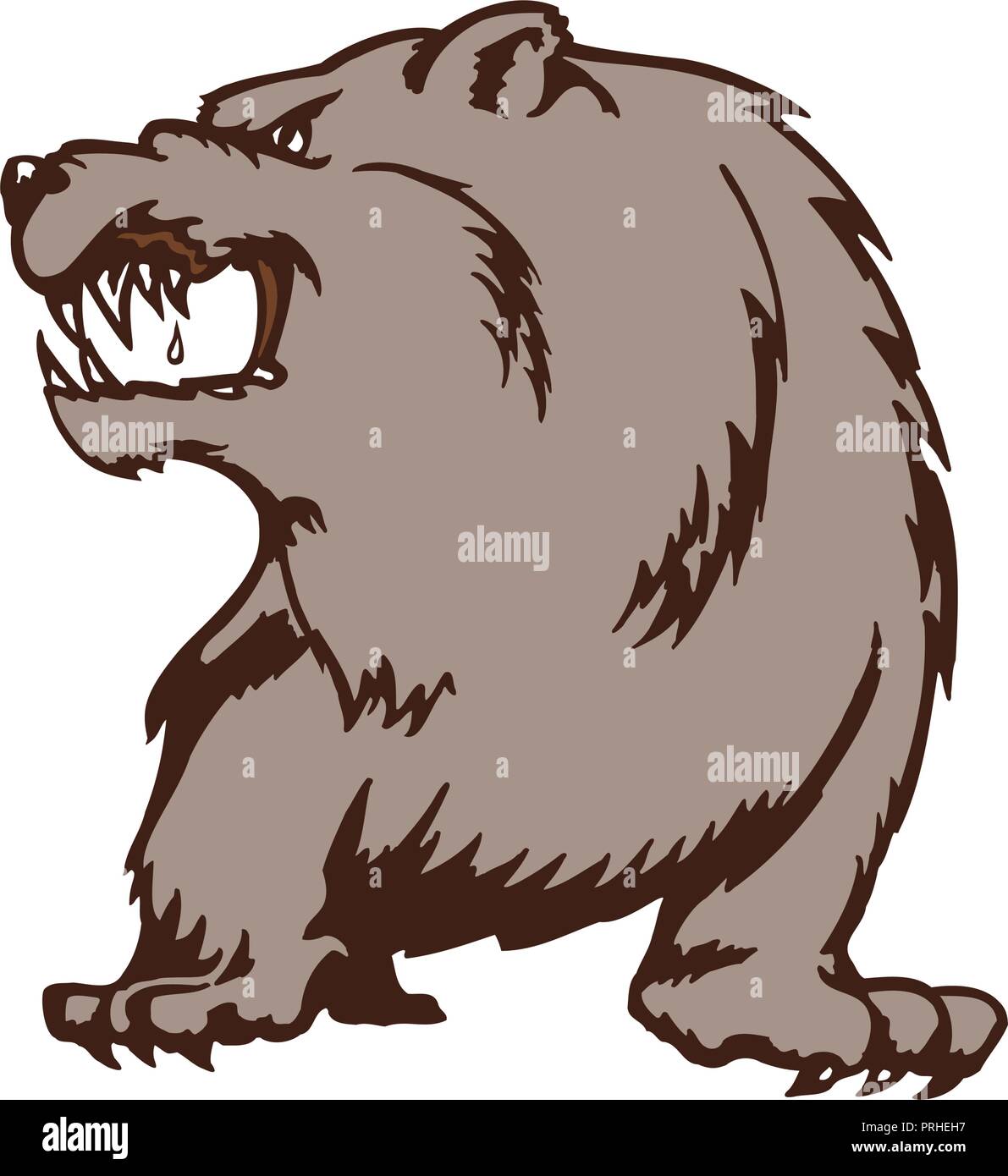Oso salvaje cartoon mascota. Personaje de dibujos animados de animales  ilustración vectorial Imagen Vector de stock - Alamy