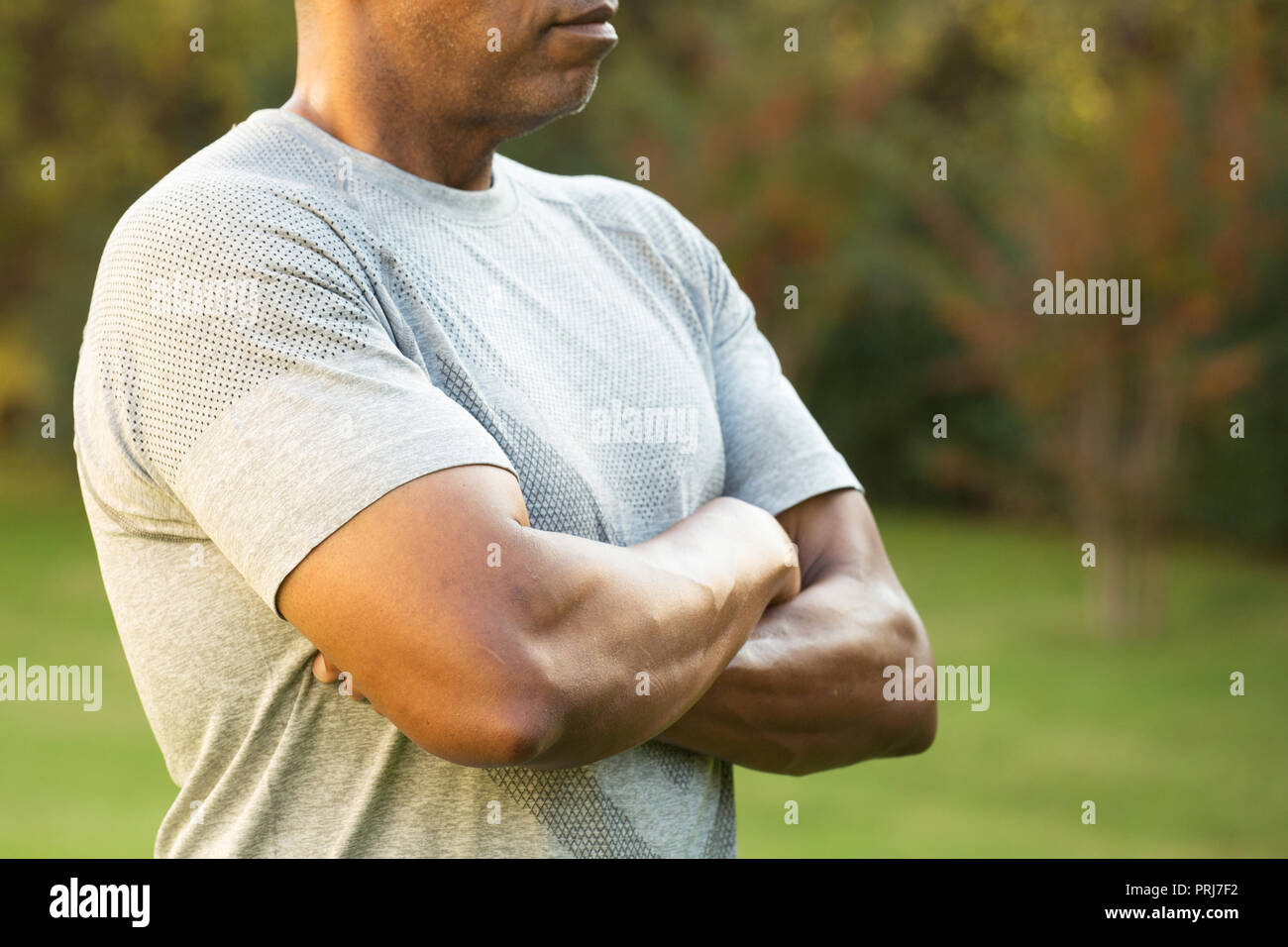Retrato de un maduro colocar hombre afroamericano. Foto de stock