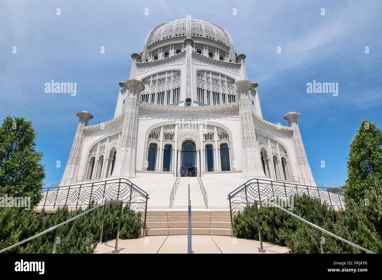 Los bahai edificio sacro casa de culto, el Templo Bahai, los seguidores de la Fe Bahá'í, Evanston, Illinois, EE.UU. Foto de stock