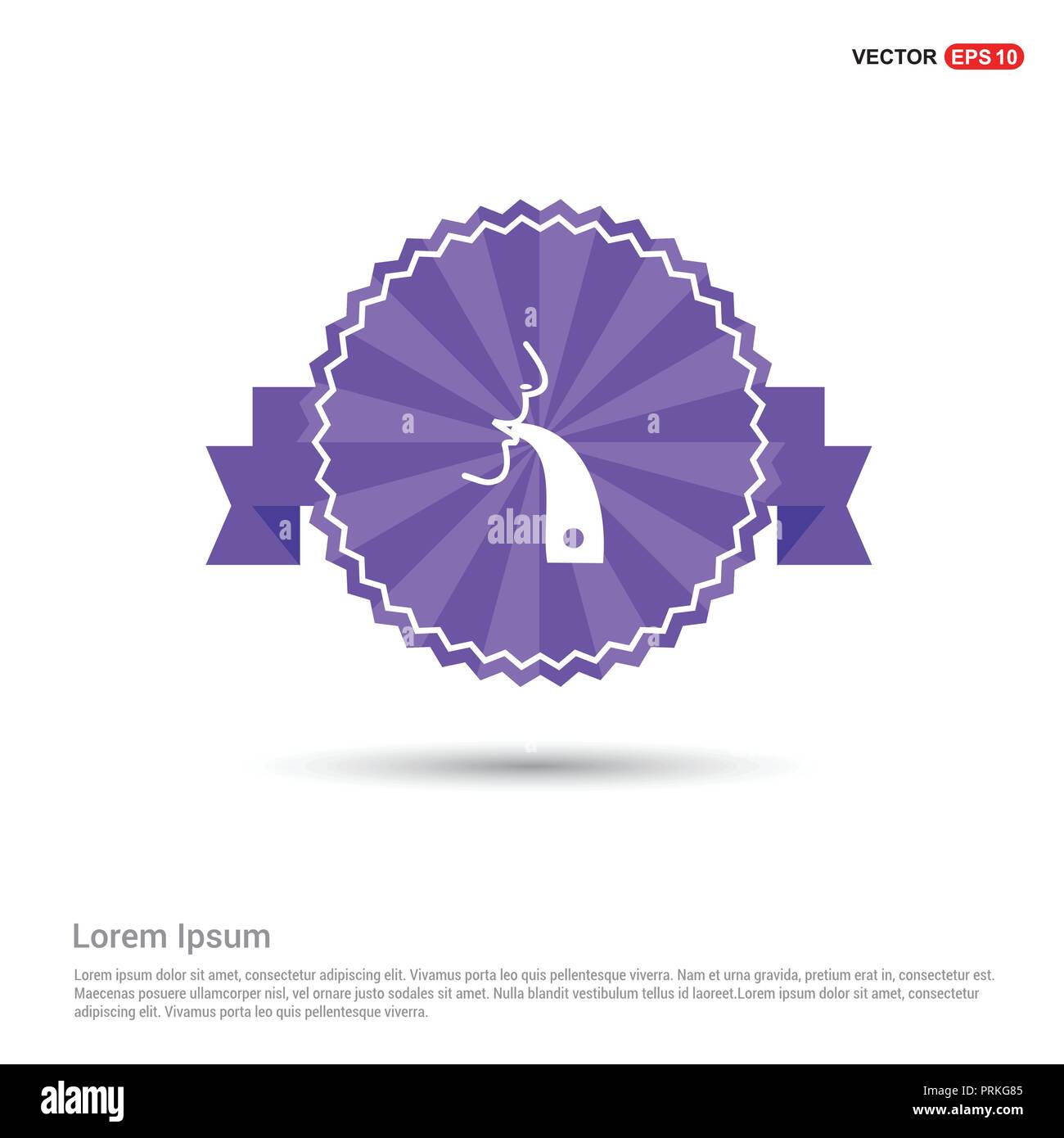 Inhalador icono - Purple Ribbon banner Ilustración del Vector
