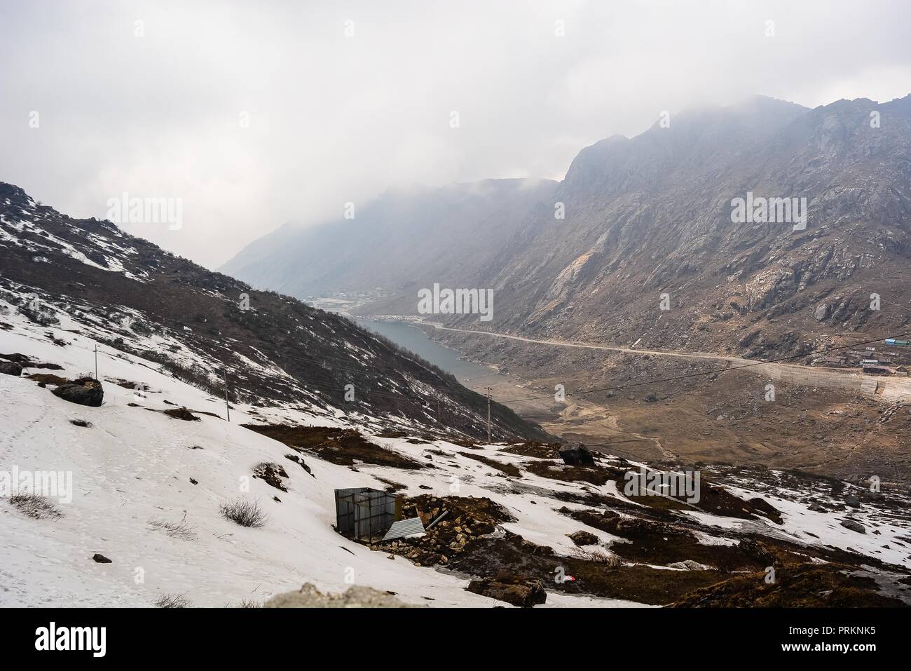 Lago Tsmogo cerca de Gangtok, Sikkim, India Foto de stock