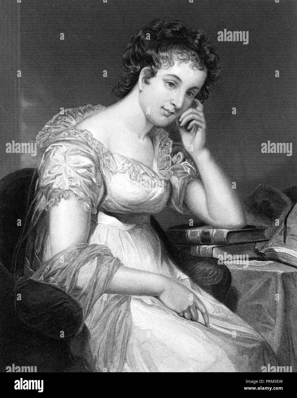 María Edgeworth (1768-1849) Angloirlandesa autor de libros para niños y adultos en un grabado de 1872 Foto de stock