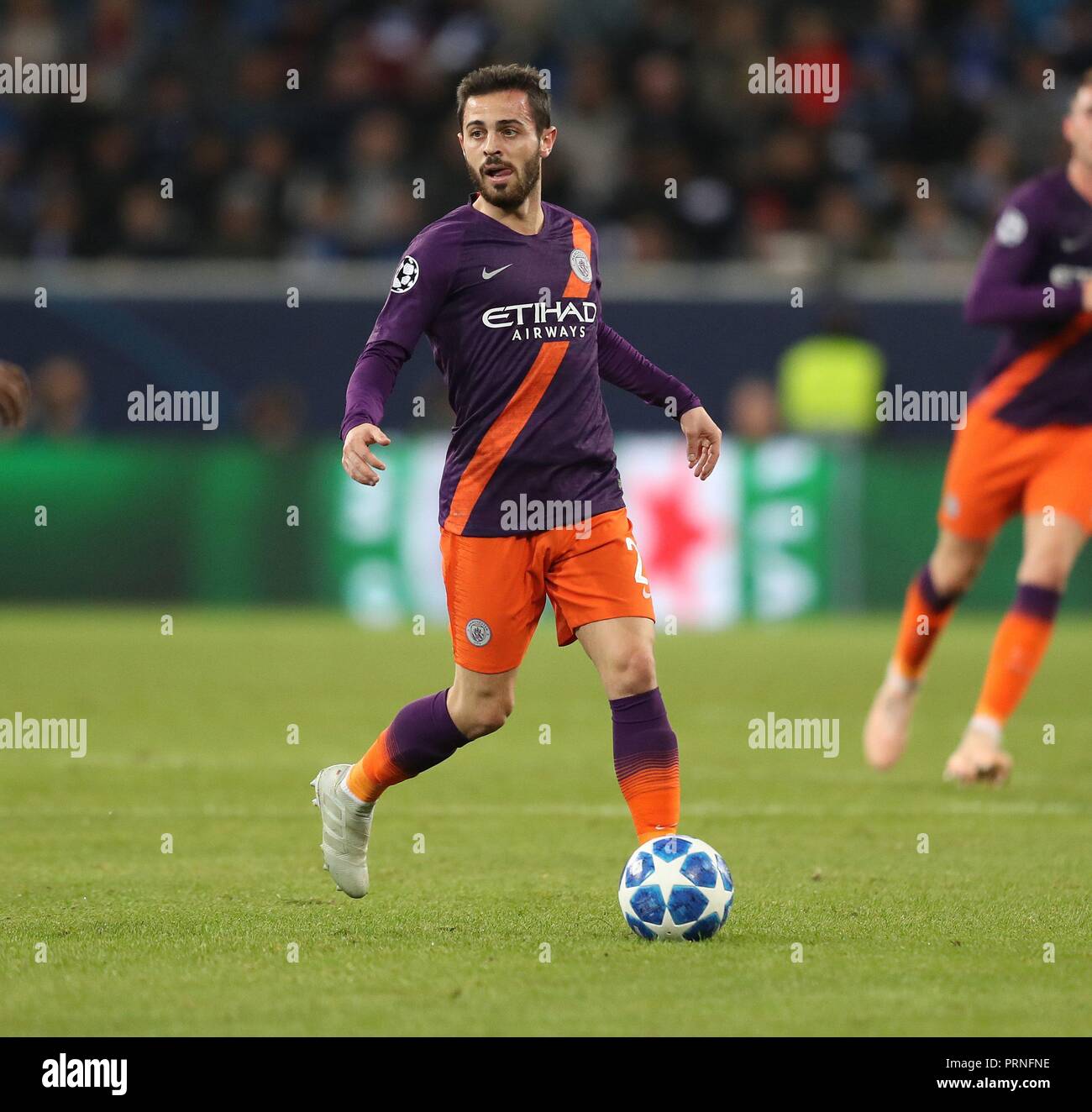 02.10.2018 firo: fútbol, fútbol, Liga de Campeones: TSG Hoffenheim - Manchester City 1: 2 sola acción, Bernardo Silva | uso en todo el mundo Foto de stock