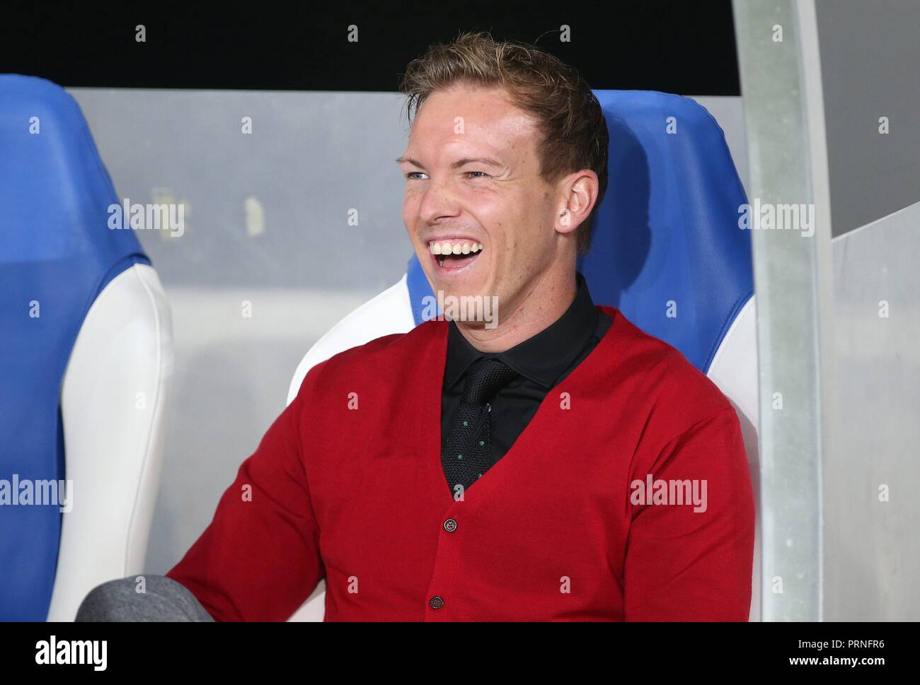 02.10.2018 firo: fútbol, fútbol, Liga de Campeones: TSG Hoffenheim - Manchester City 1: 2 entrenador Julian Nagelsmann, Retrato | uso en todo el mundo Foto de stock