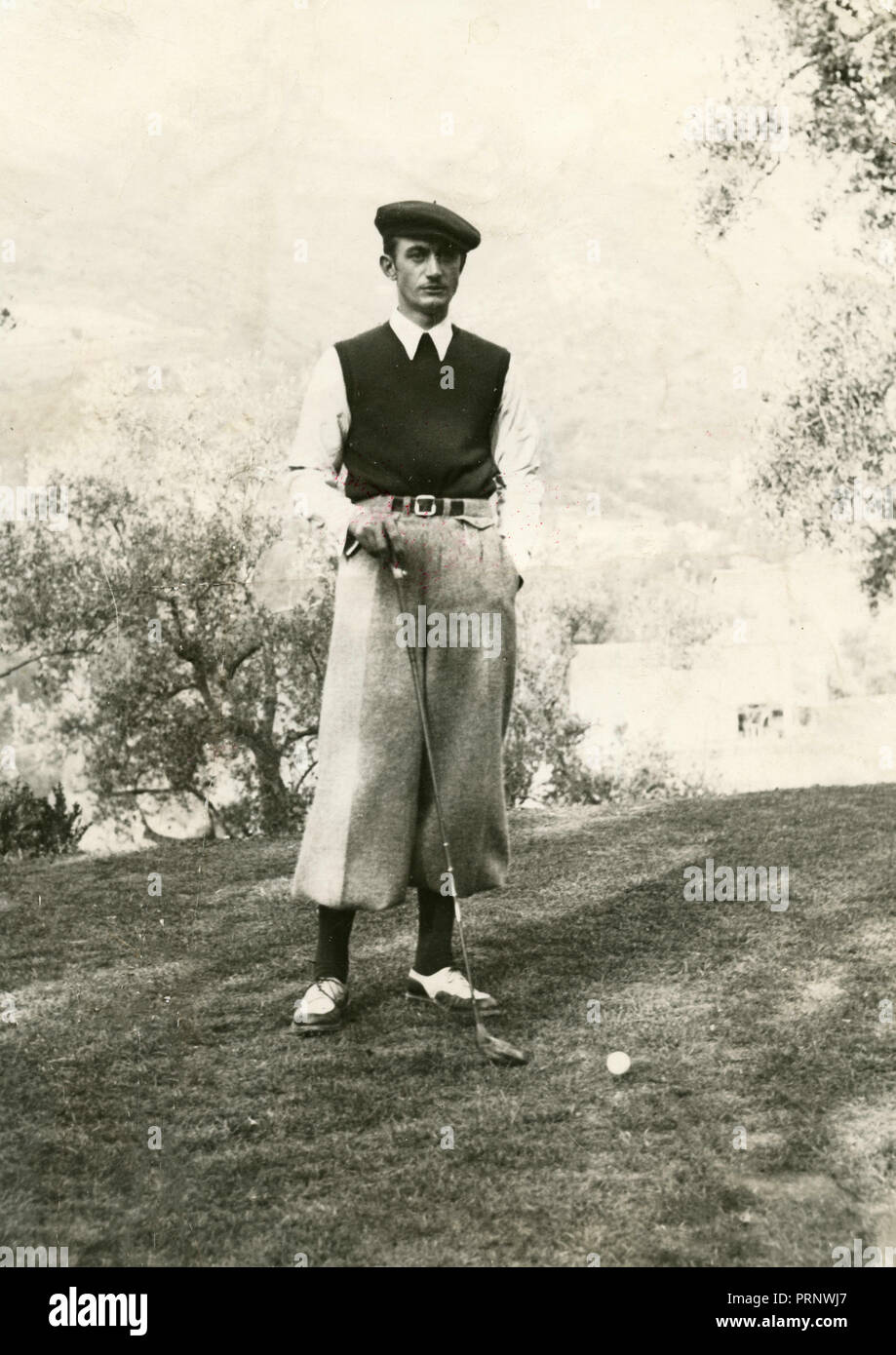 Jugador de golf italiano Rodolfo Gallo, 1930 Foto de stock