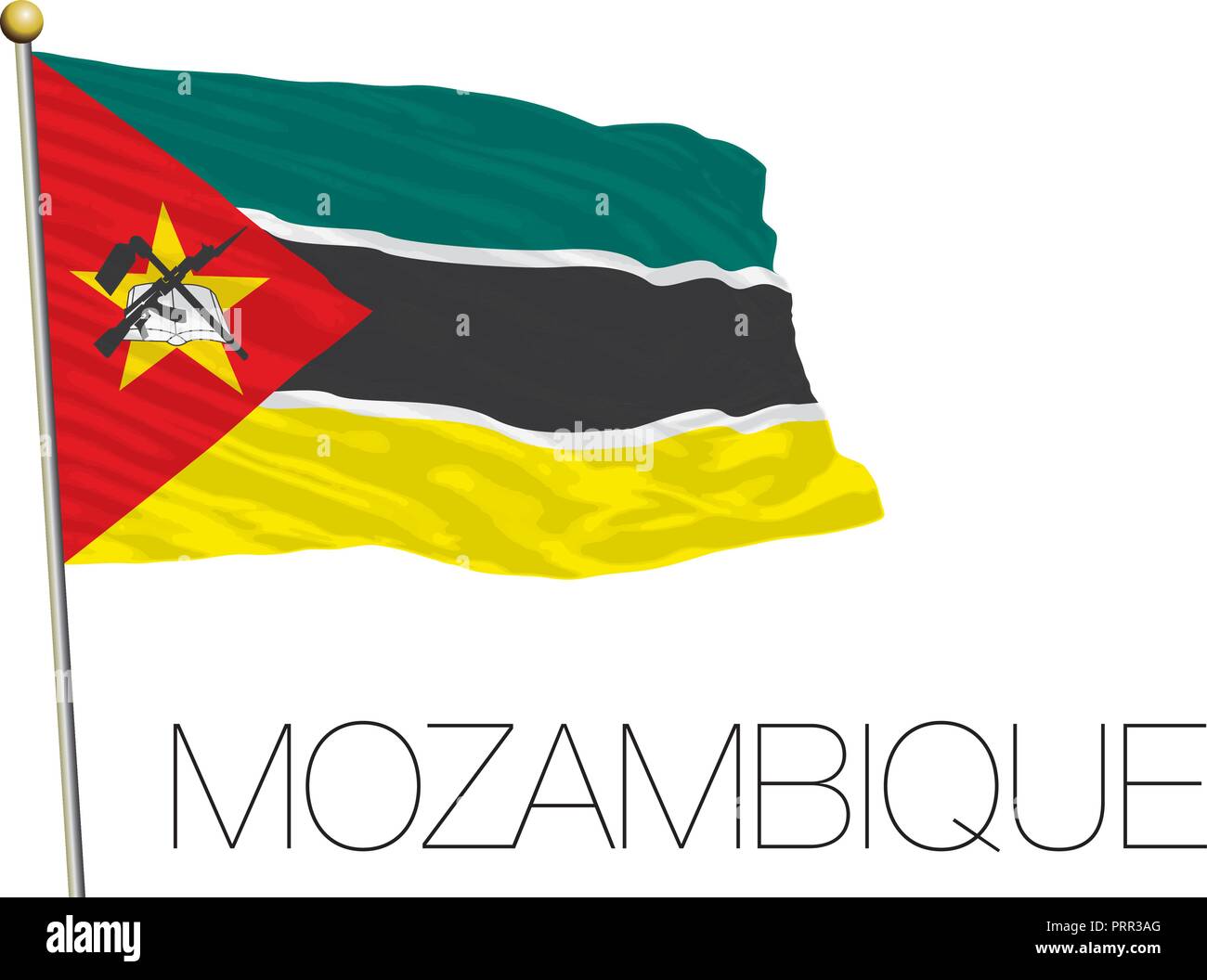 Mozambique bandera oficial, ilustración vectorial Ilustración del Vector