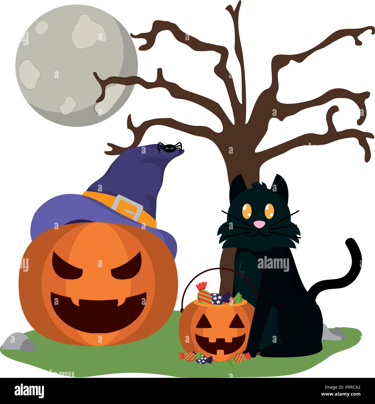 Concepto de dibujos animados de Halloween Imagen Vector de stock - Alamy