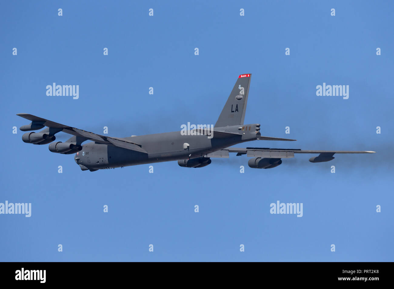 La Fuerza Aérea de los Estados Unidos (USAF) Boeing B-52H Stratofortress bombardero estratégico (61-0012) desde la base de la Fuerza Aérea Barksdale. Foto de stock