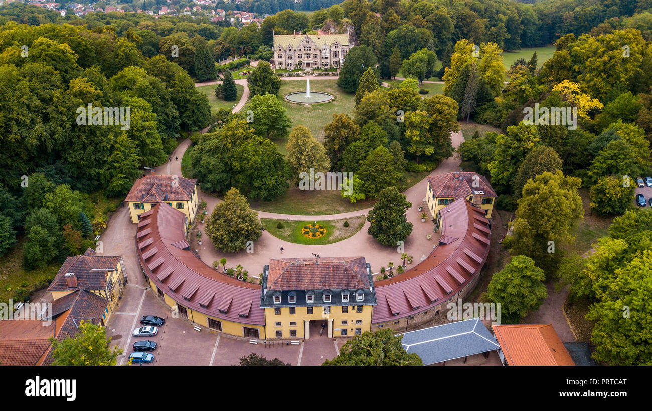 Schloss Altenstein o Palacio de Altenstein, cerca de Eisenach, Turingia, Alemania Foto de stock