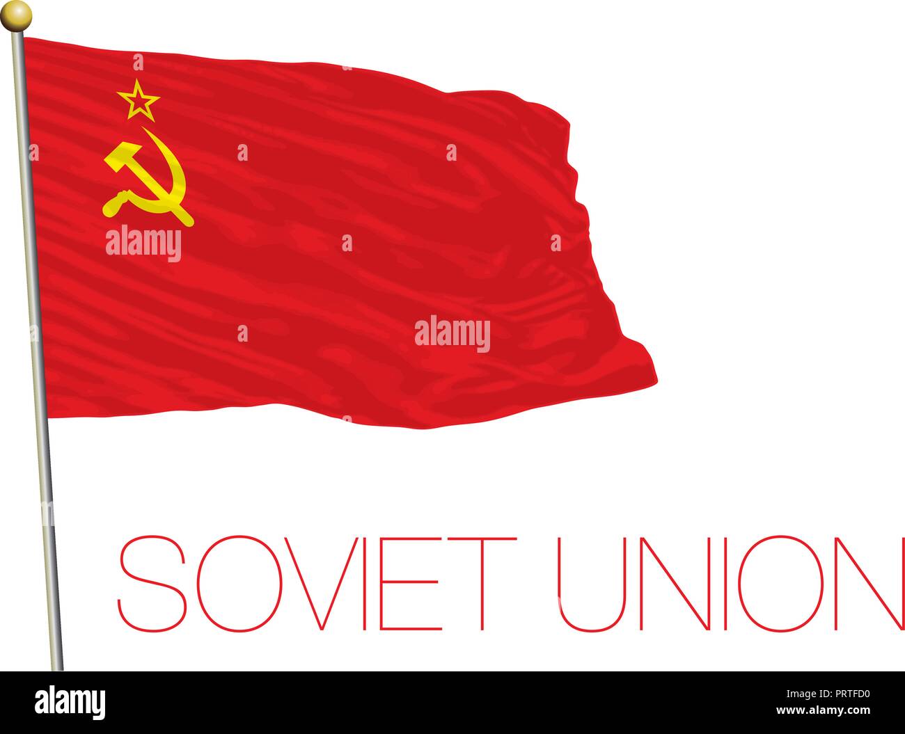 Unión Soviética, la URSS y la histórica bandera oficial, ilustración Unión Soviética, la URSS y la histórica bandera oficial, ilustración