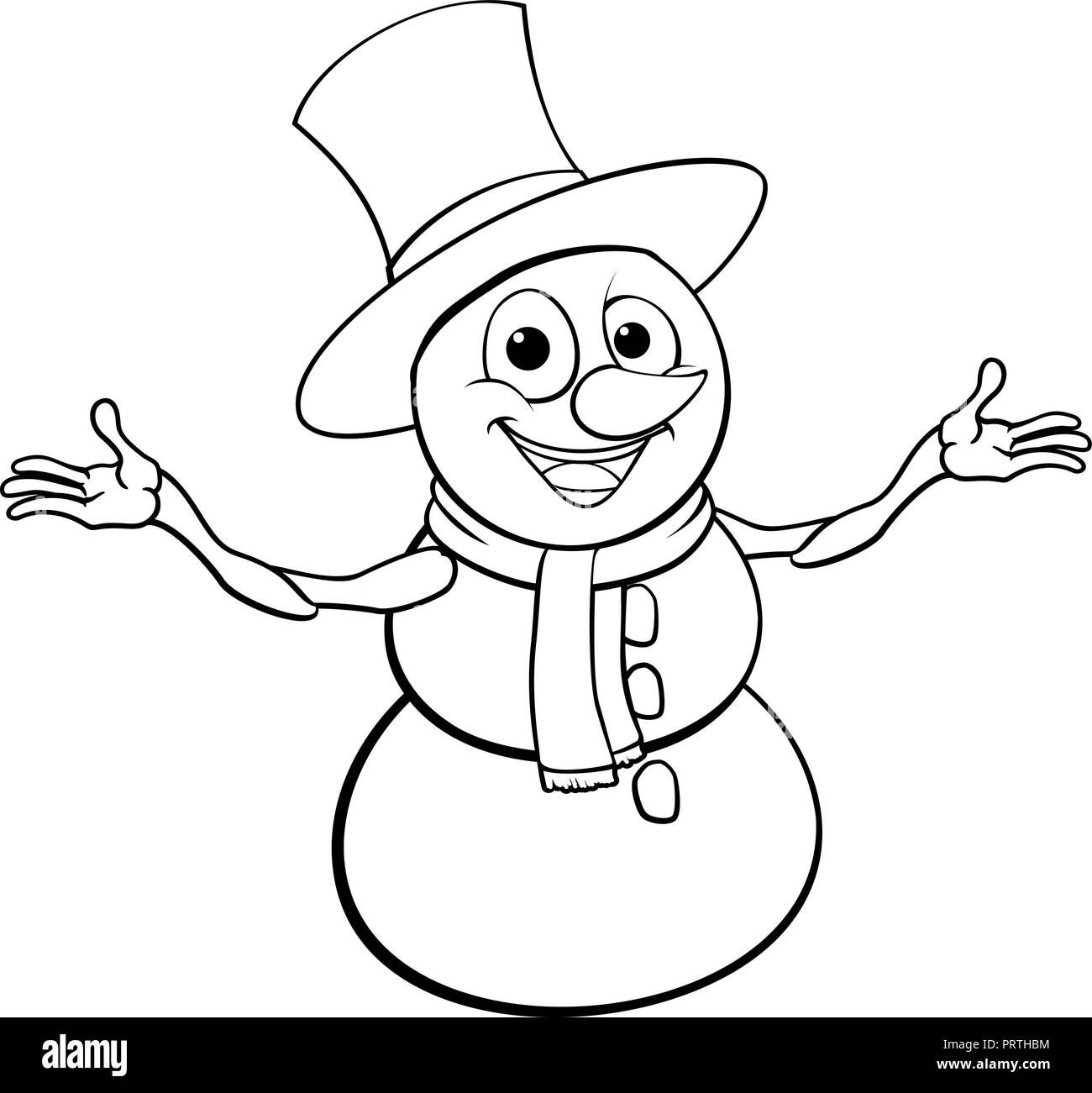 Personaje de dibujos animados de Navidad el muñeco de nieve Ilustración del Vector