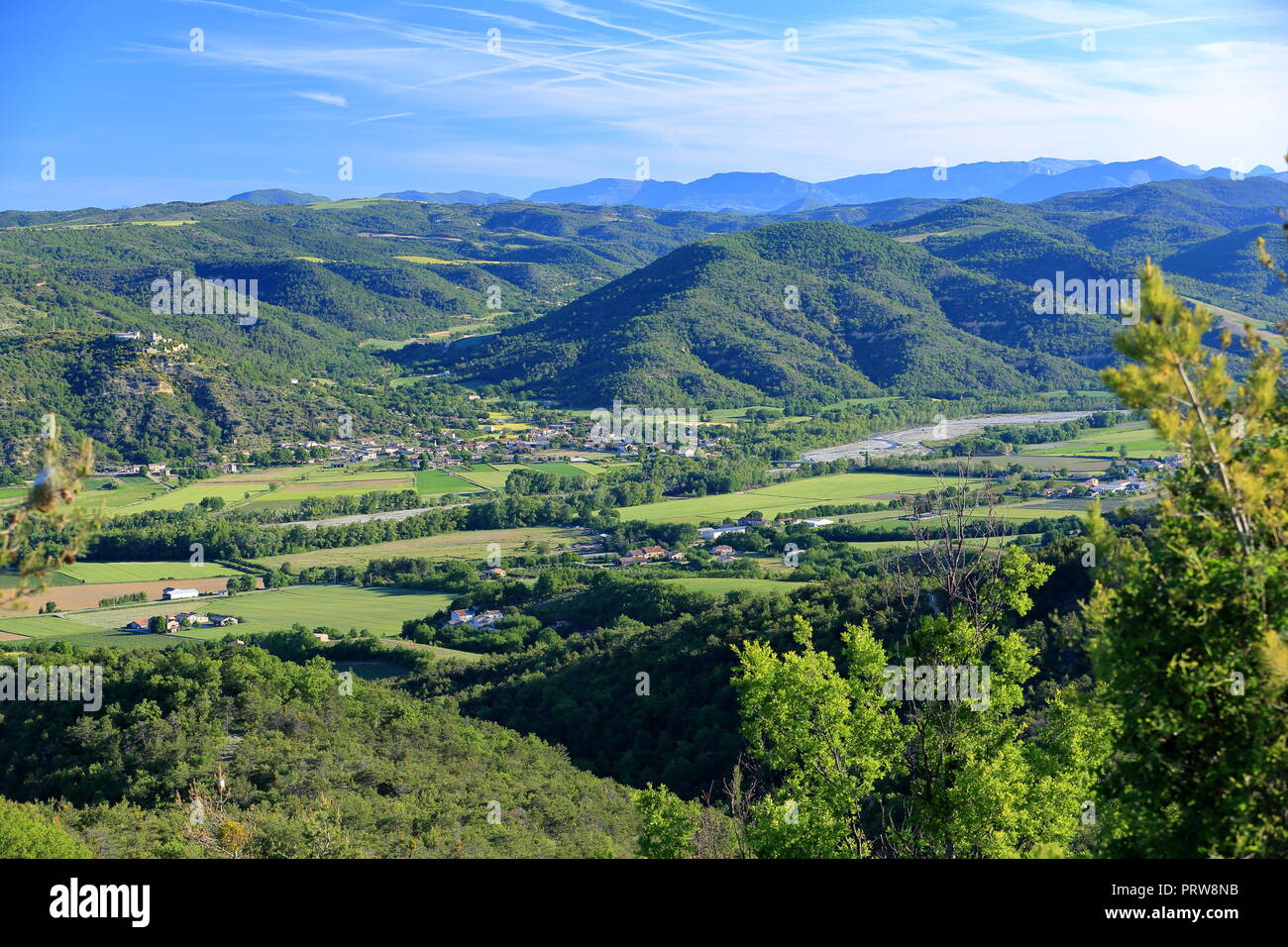 Vallee de l'Asse, Alpes de Haute Provence, 04, tepezcuintle, Foto de stock