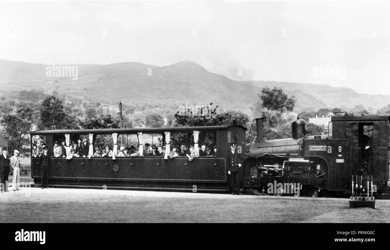 Estación de tren de Snowdon Mountain, Llanberis a principios del siglo XX Foto de stock