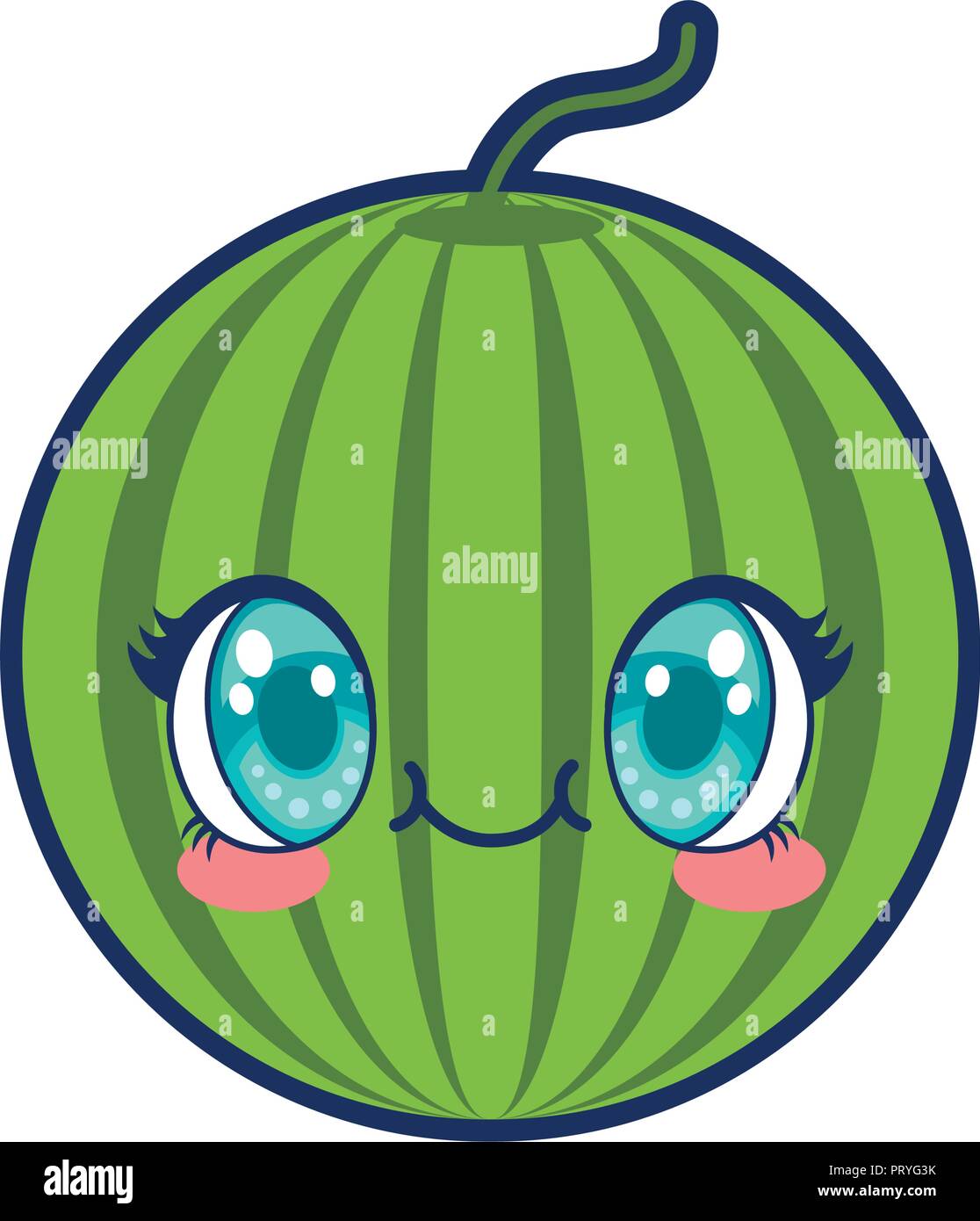 Cute kawaii fruta sandía ilustración Vectorial character design Imagen  Vector de stock - Alamy