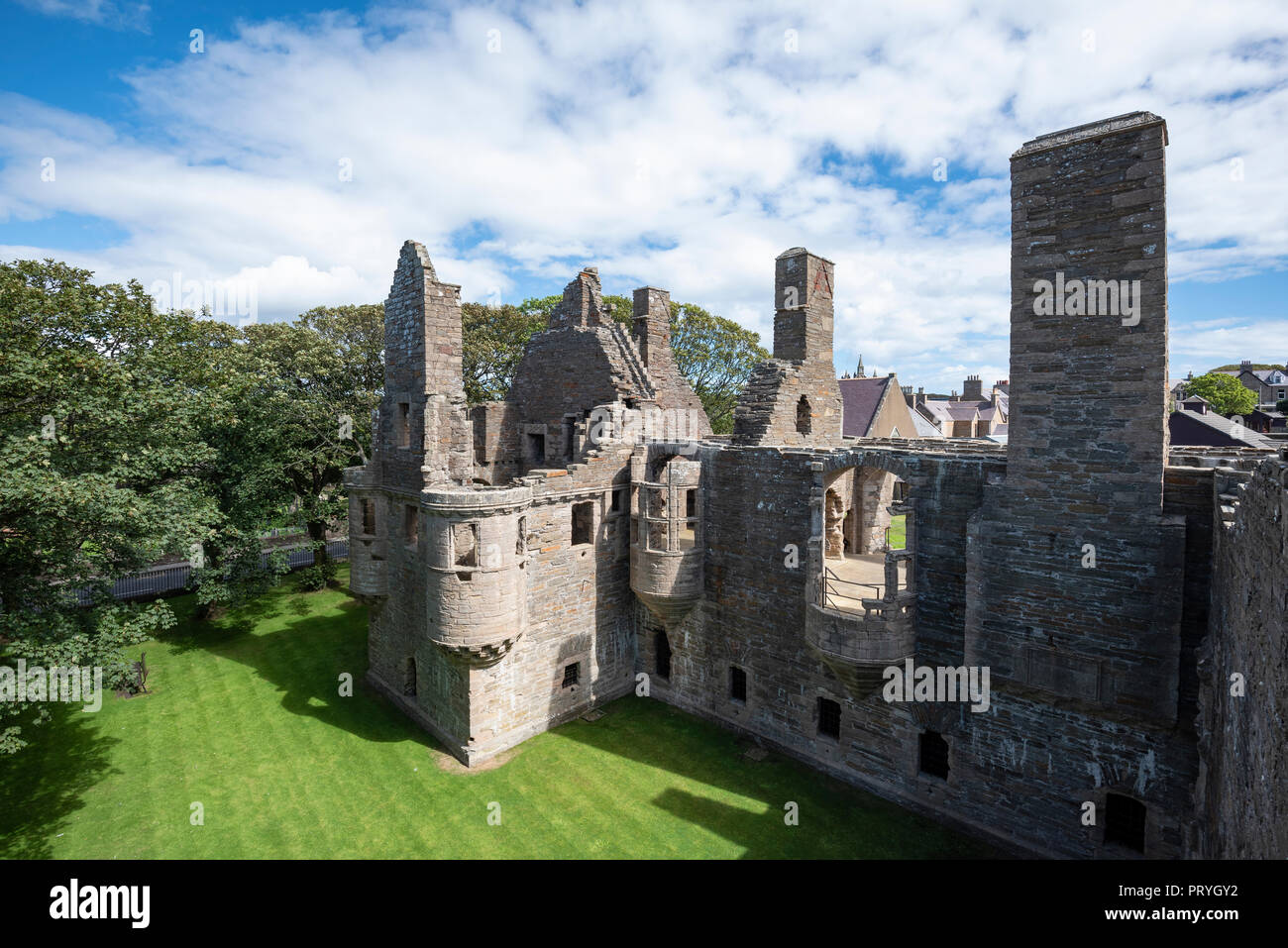Earl's Palace la ruina del castillo, Kirkwall, Continental, las Islas Orkney, Escocia, Reino Unido Foto de stock