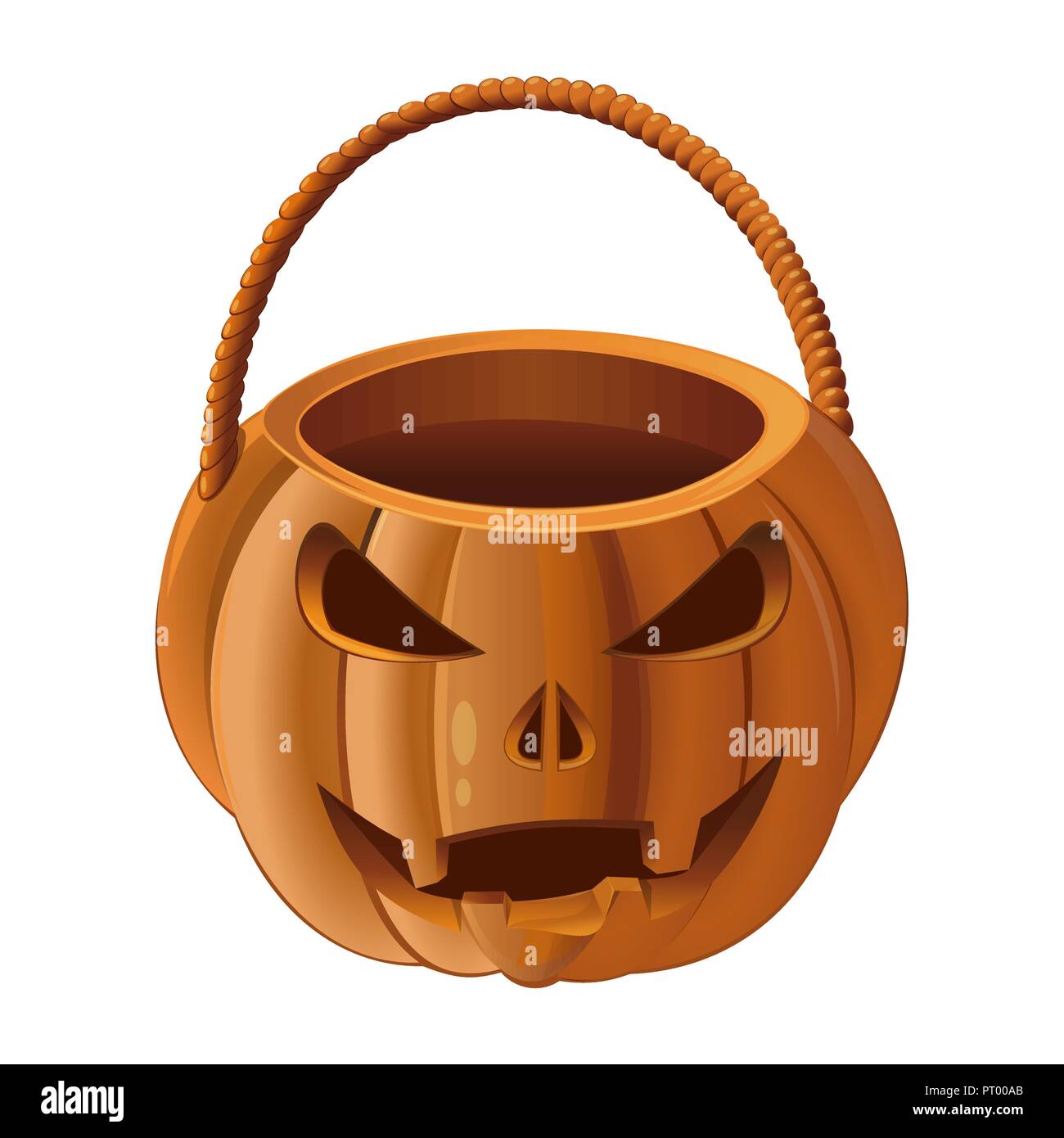 Jack-o-lantern bolsa. Naranja Calabaza canasta para recoger dulces en  Halloween. Ilustración vectorial Imagen Vector de stock - Alamy