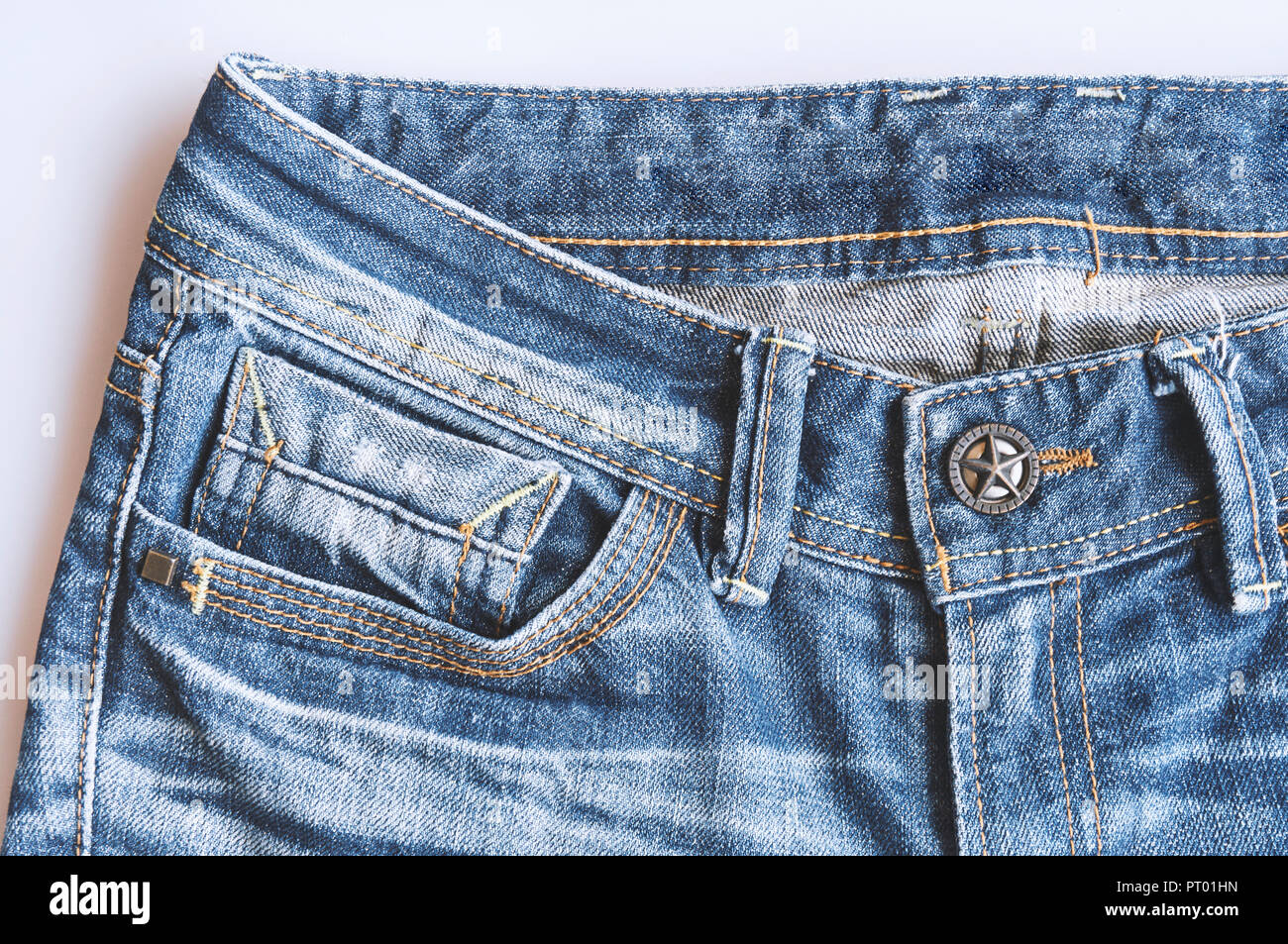 Antecedentes de denim blue jeans con detalle de lino, patrón de  acercamiento Fotografía de stock - Alamy