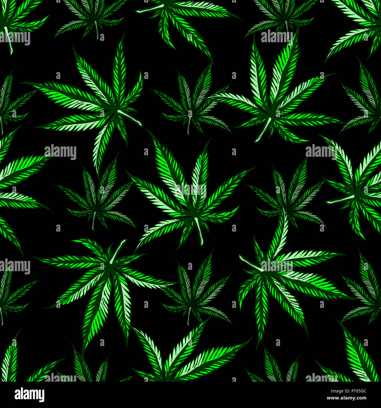 Patron Sin Fisuras Con Hojas De Marihuana Cannabis Diseno Dibujados A Mano Vintage Grabado Color Ilustracion Para La Etiqueta El Cartel La Web Aislados En Negro Backg Fotografia De Stock Alamy