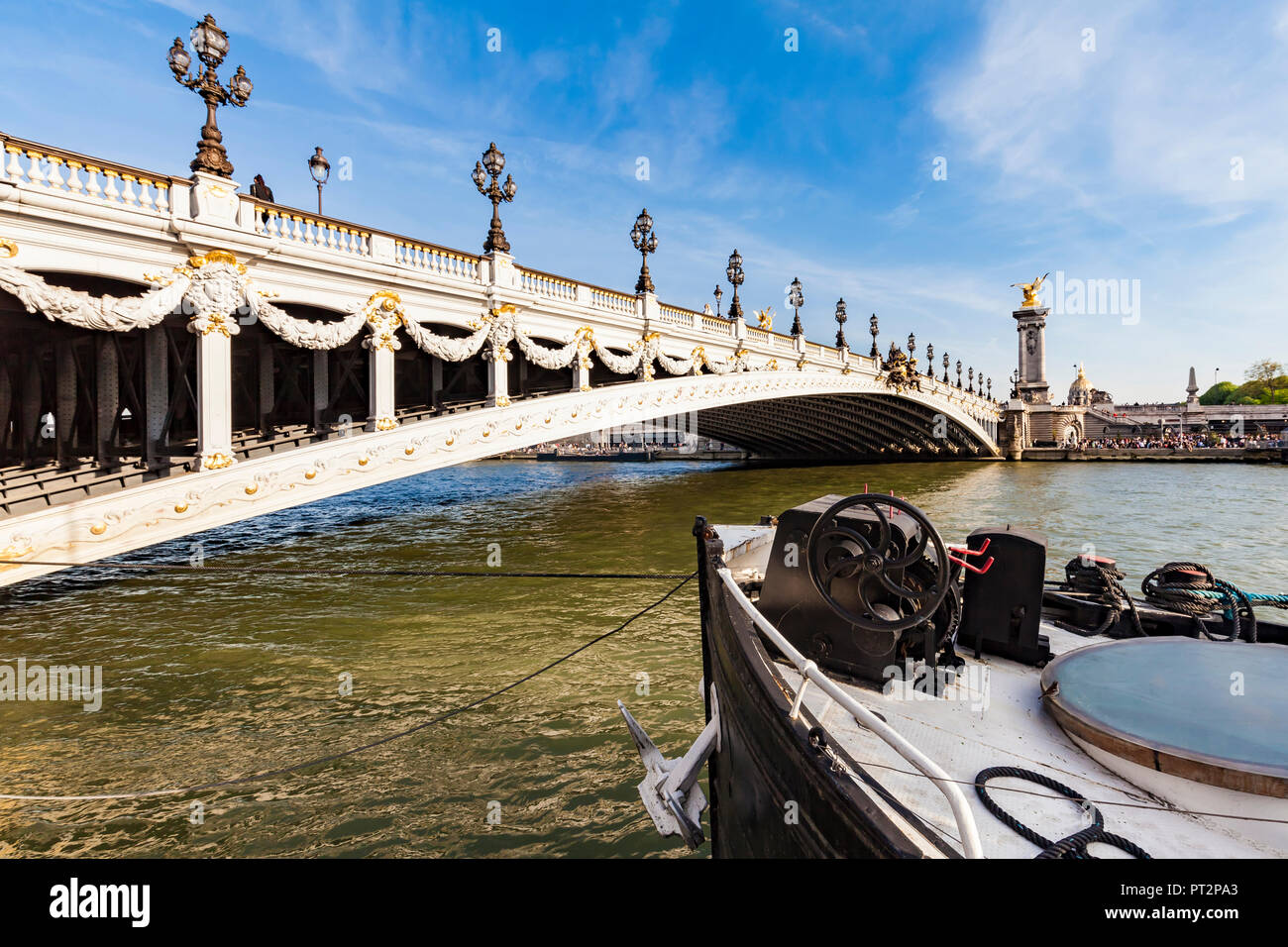 Francia, Paris, Pont Alexandre III Foto de stock