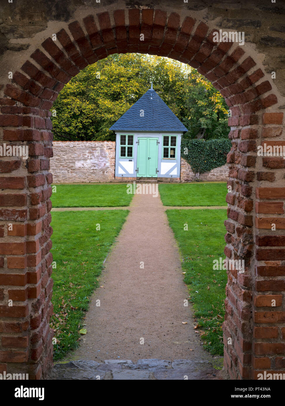 En Europa, Alemania, en el Estado federado de Sajonia-Anhalt, Drübeck Ilsenburg-Drübeck, Abadía, jardines de la canoness Foto de stock