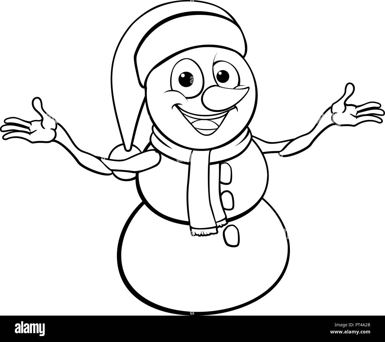 Personaje de dibujos animados de Navidad el muñeco de nieve Ilustración del Vector