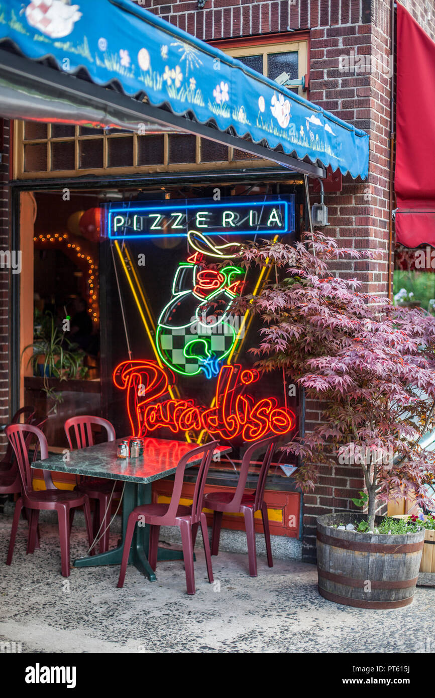 Paradise pizzería en Northampton, MA Foto de stock