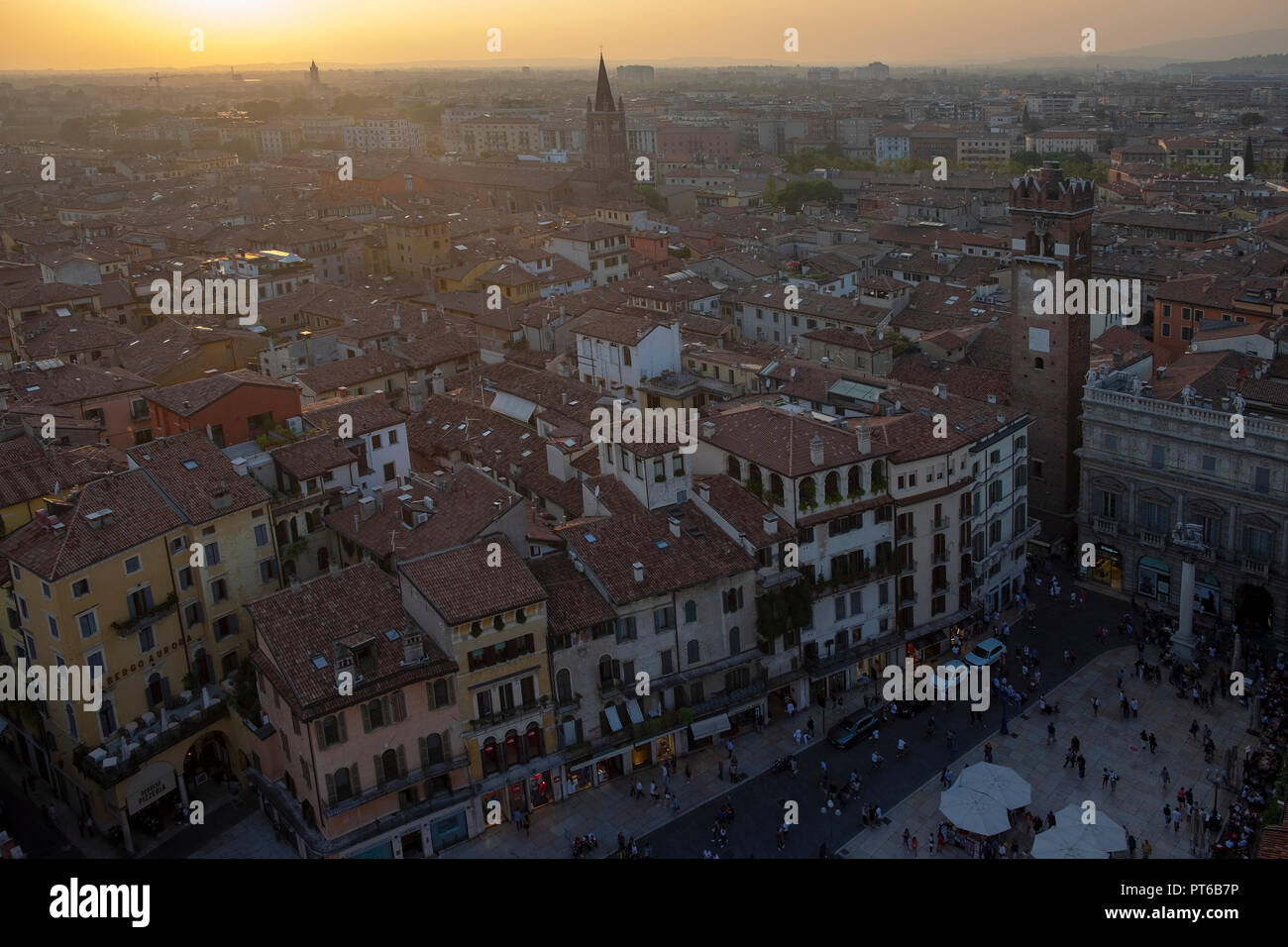 Vista aérea de Verona.Veneto, Italia. Foto de stock