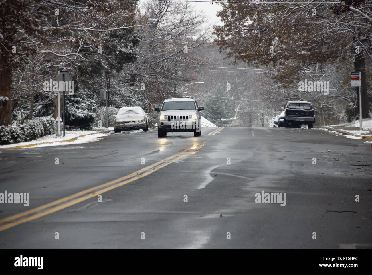 Invierno escénica, en Greenbelt, Maryland Foto de stock