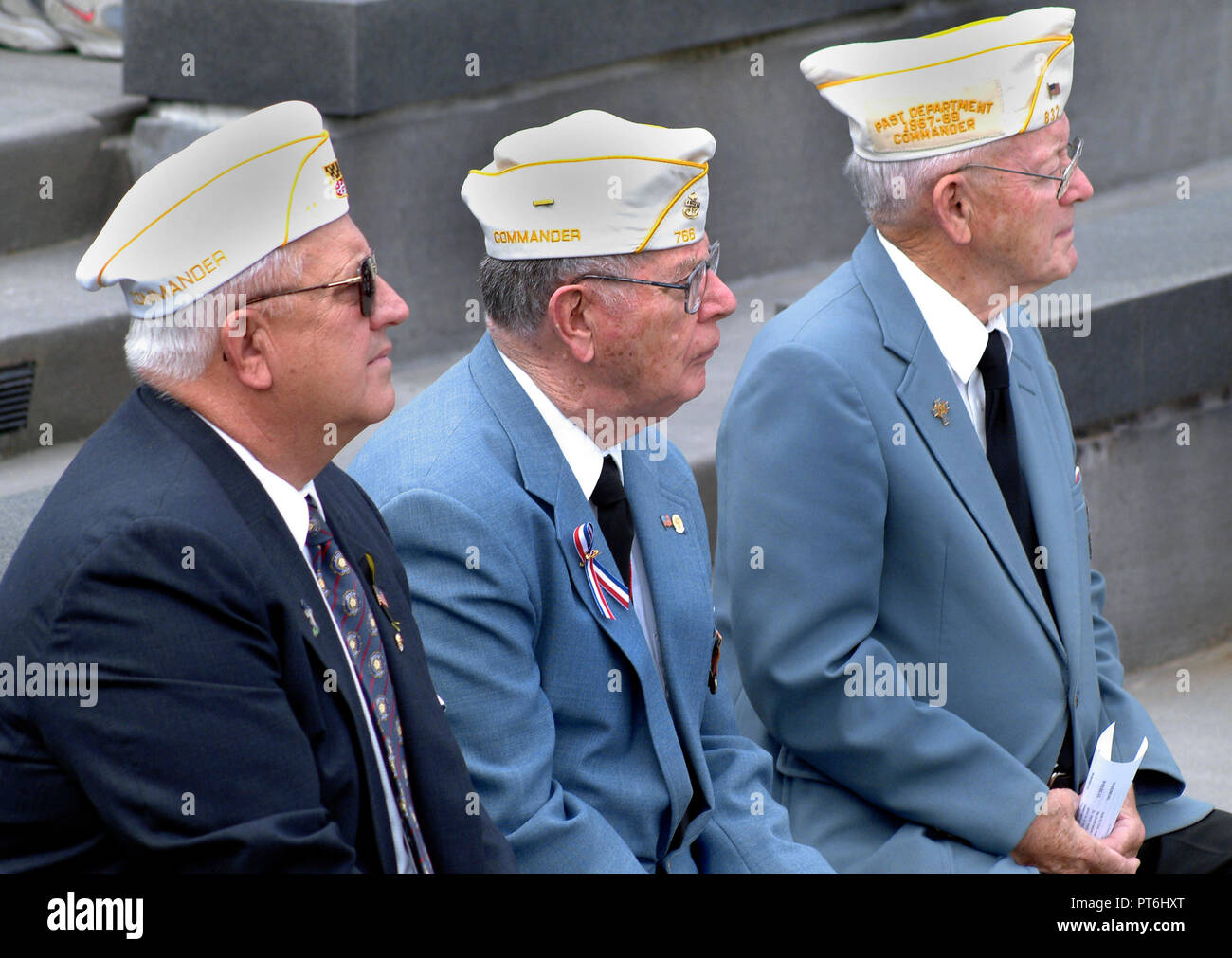 Veteranos de la segunda guerra mundial en la ceremonia del Día D en Annapolis, MD Foto de stock