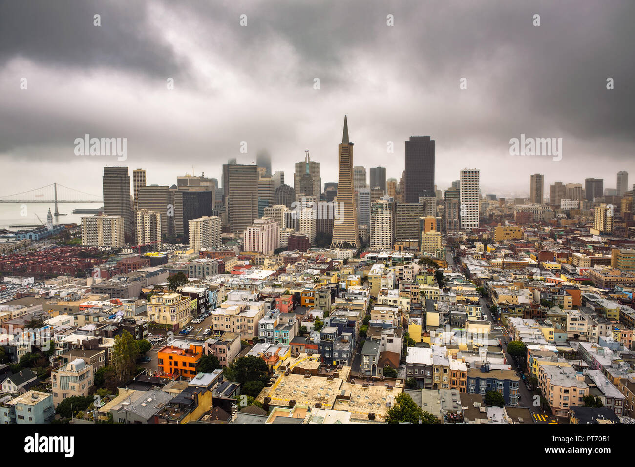 San Francisco Downtown desde arriba Foto de stock