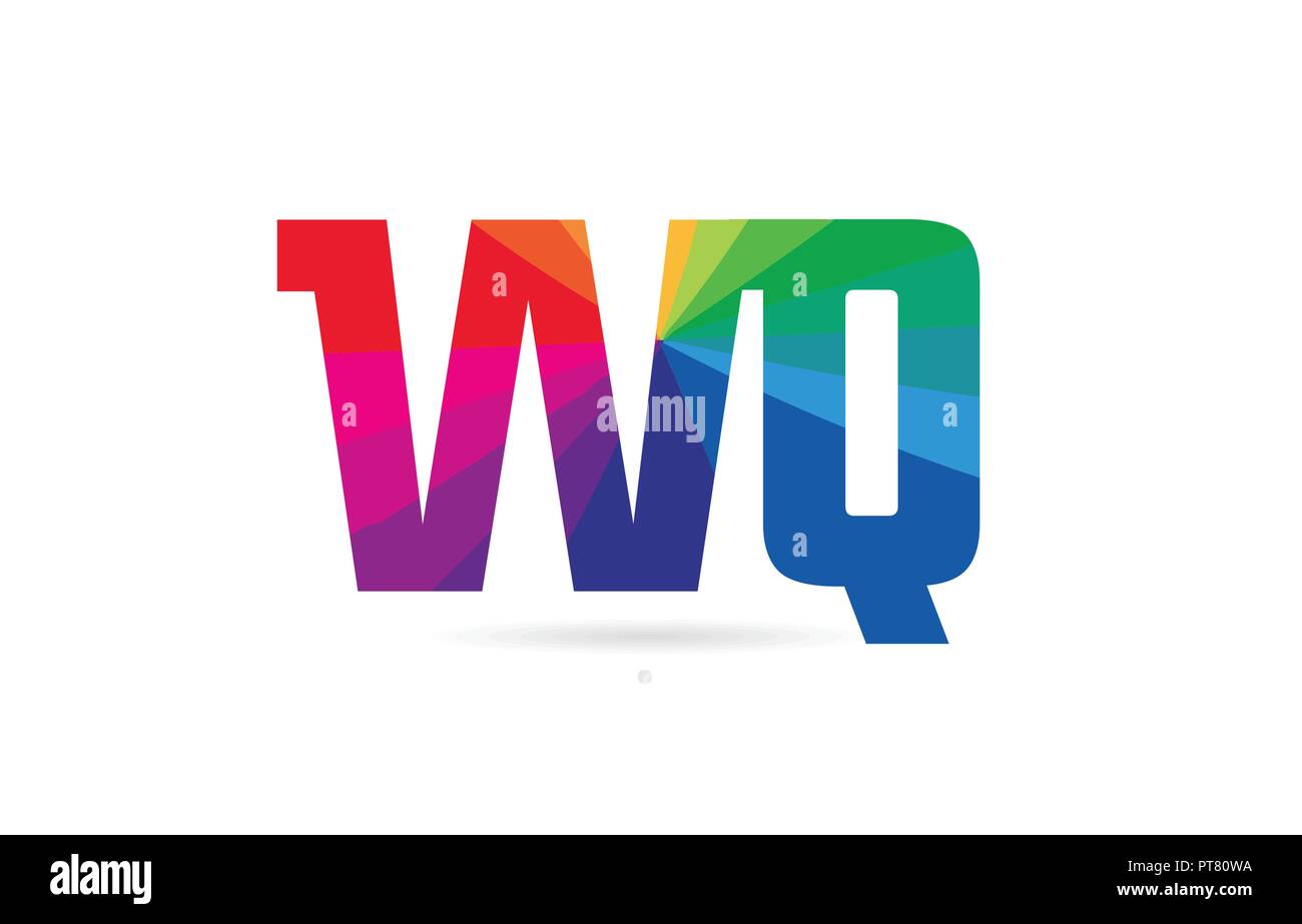 Letra Del Alfabeto Wq W Q Logo Diseno Combinado Con Los Colores Del Arco Iris Adecuado Para Una Empresa O Negocio Imagen Vector De Stock Alamy