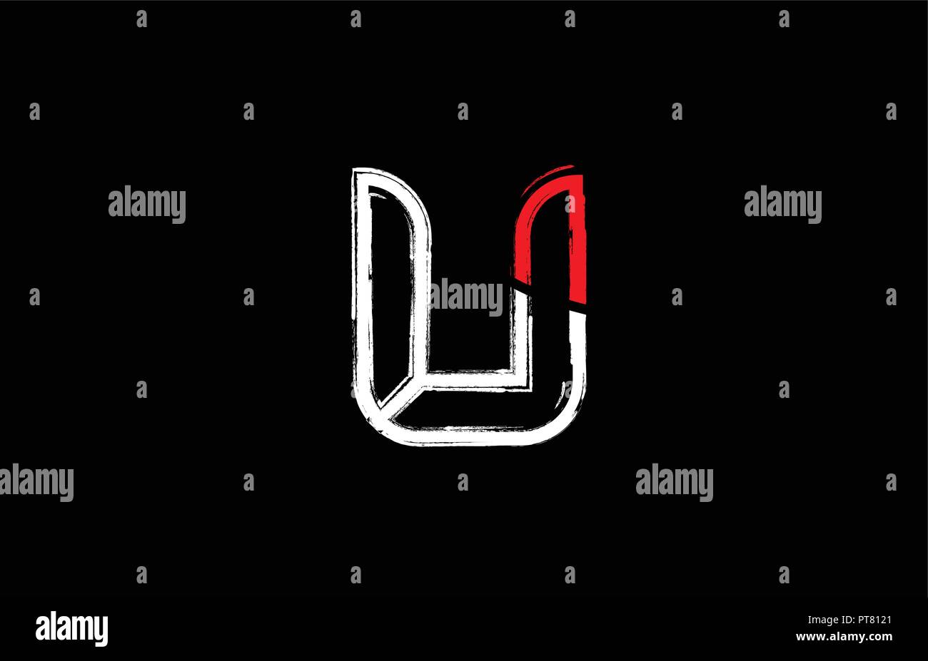 Grunge Alfabeto Letra U Diseño De Logotipo En Color Blanco