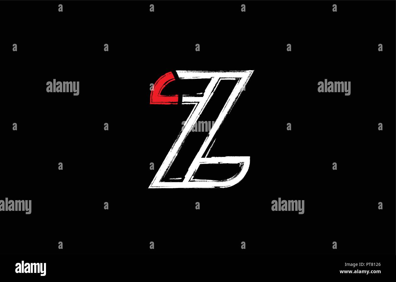 Grunge Alfabeto Letra Z Diseño De Logotipo En Color Blanco