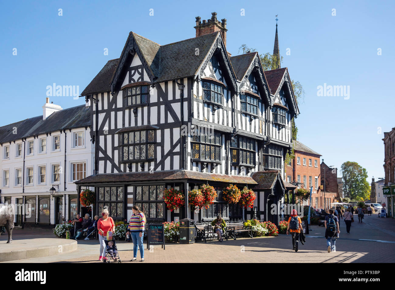 La antigua casa del siglo XVII, la ciudad alta, Hereford, Herefordshire, Inglaterra, Reino Unido Foto de stock