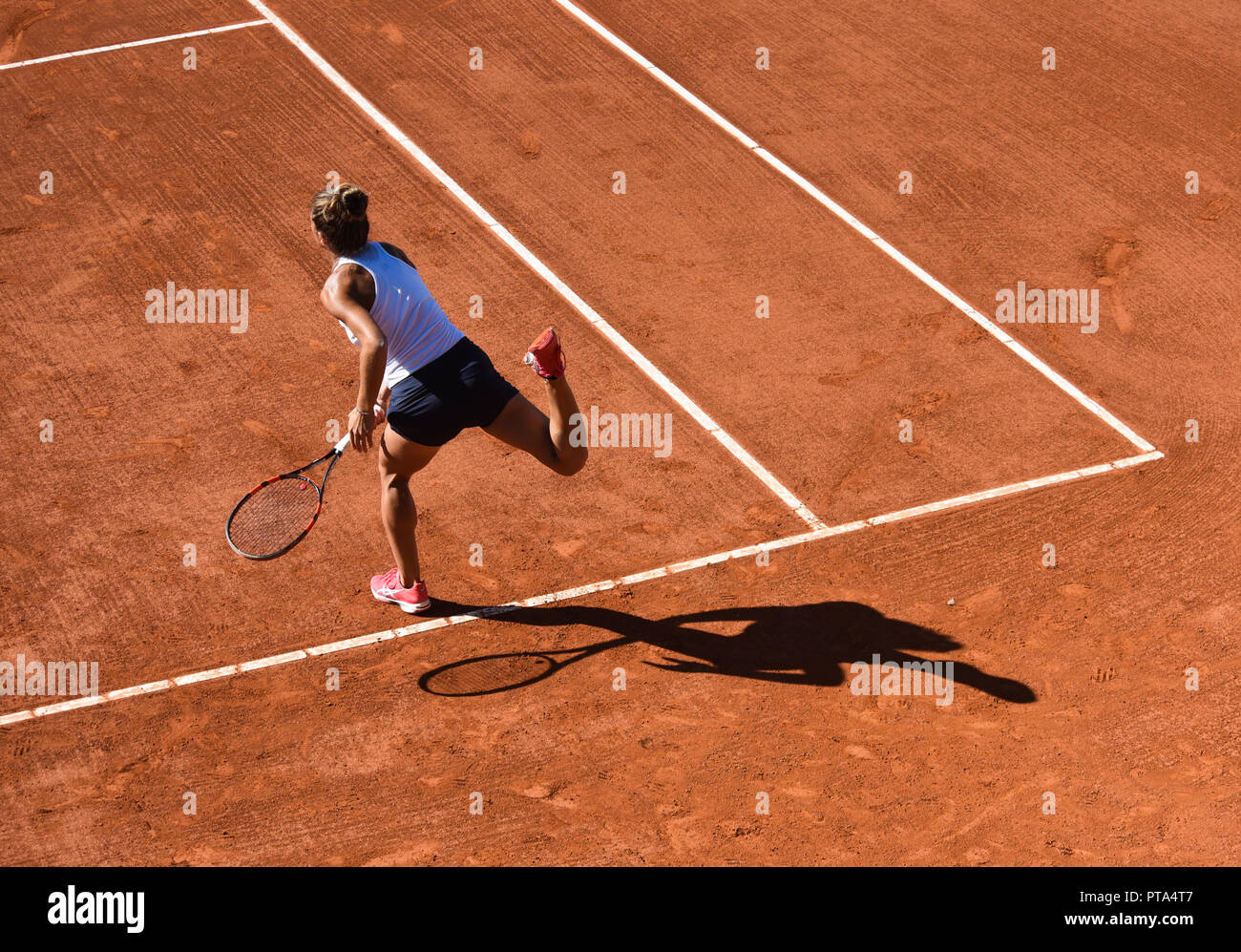 Detalles de un partido de tenis femenino Foto de stock