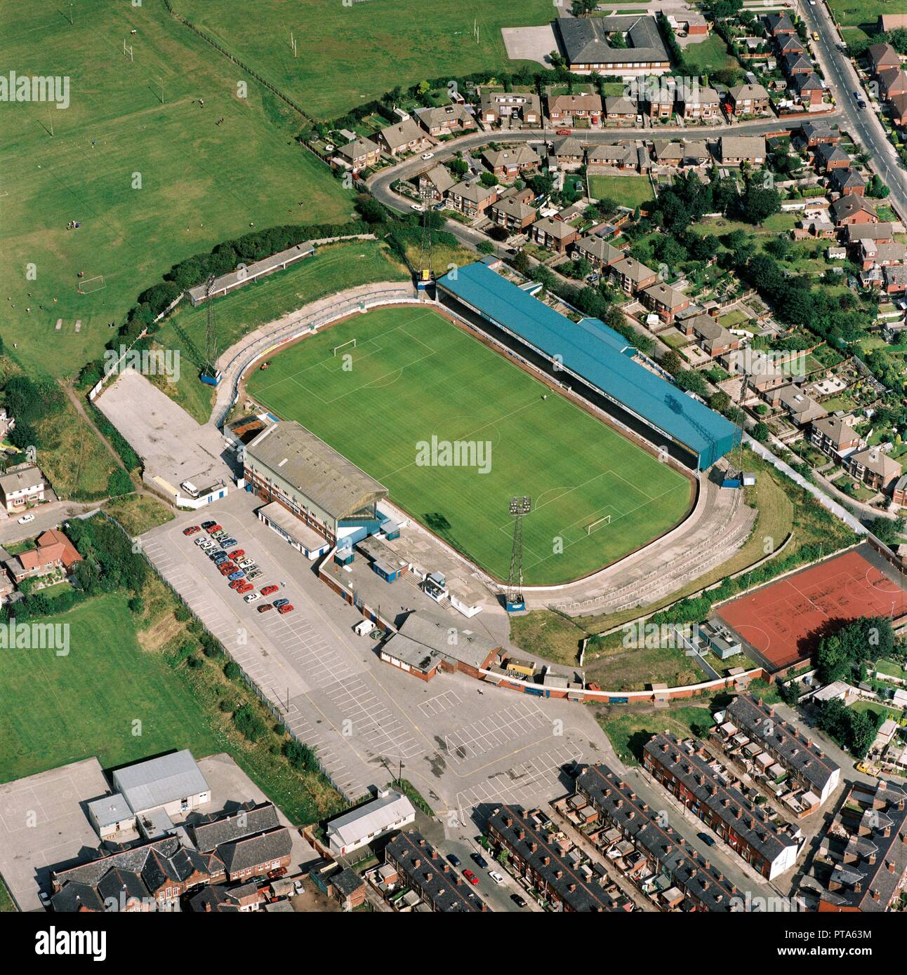 Springfield Park, Wigan, Greater Manchester, 1992. Creador: Aerofilms. Foto de stock